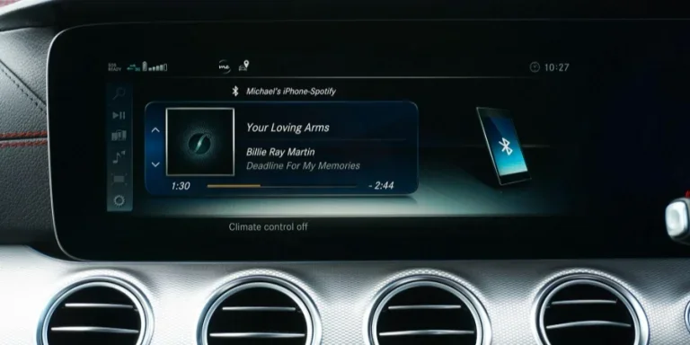 Black and Silver Car Stereo with Bluetooth