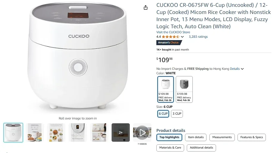 CUCKOO CR-0675FW Micom Rice Cooker