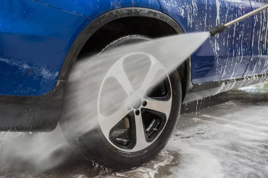 Cleaning Car Using High Pressure Water