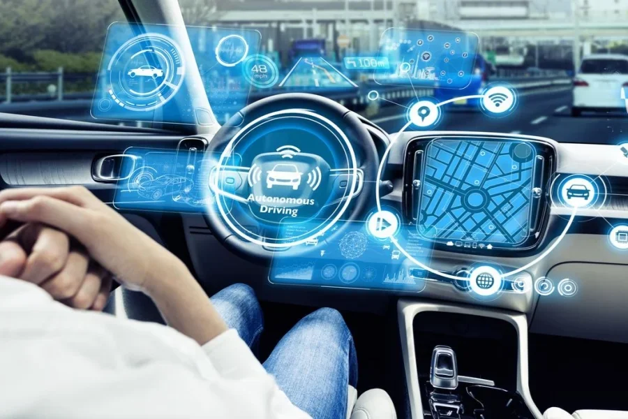 Cockpit of a driverless car