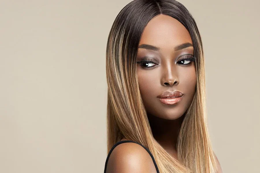 Dark Woman with Delicate Hairstyle