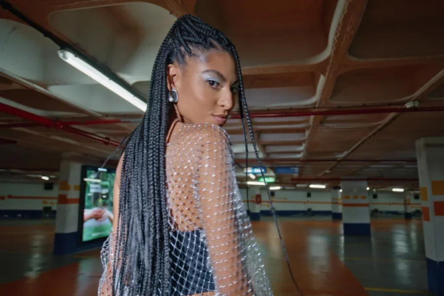 Dark Woman with Trendy Hairstyle