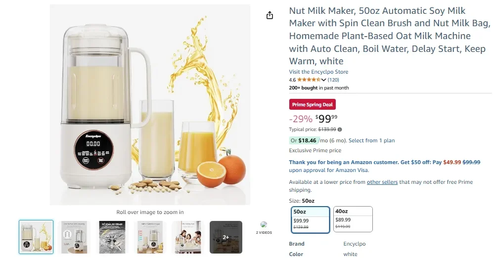 Encyclpo Nut Milk Maker