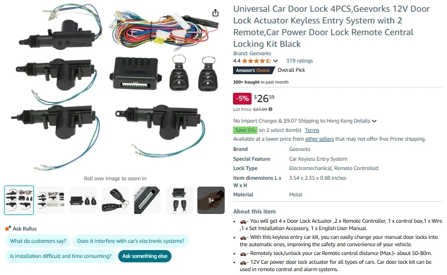 Geevorks Universal Car Central Locking System