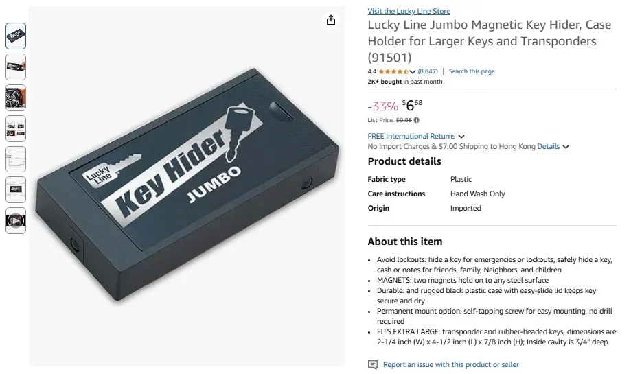 Lucky Line Jumbo Magnetic Key Hider