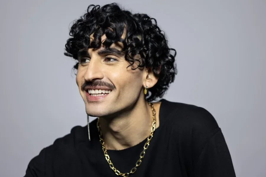 Man with Curly Mullet