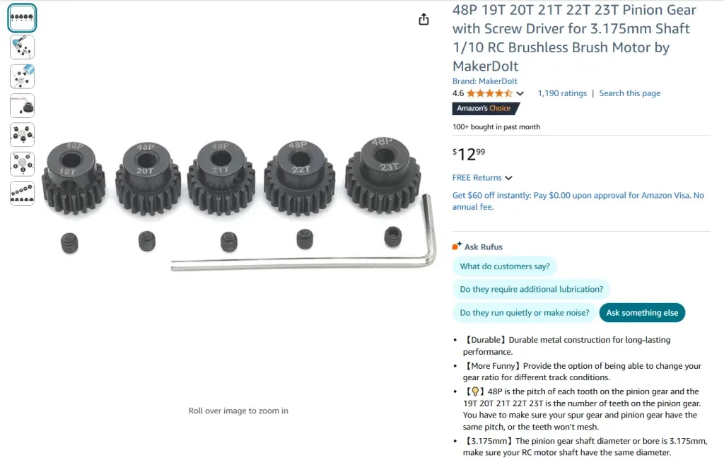 Engrenages à pignons