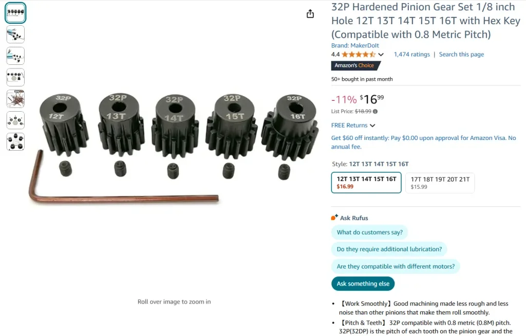 Engrenages à pignons