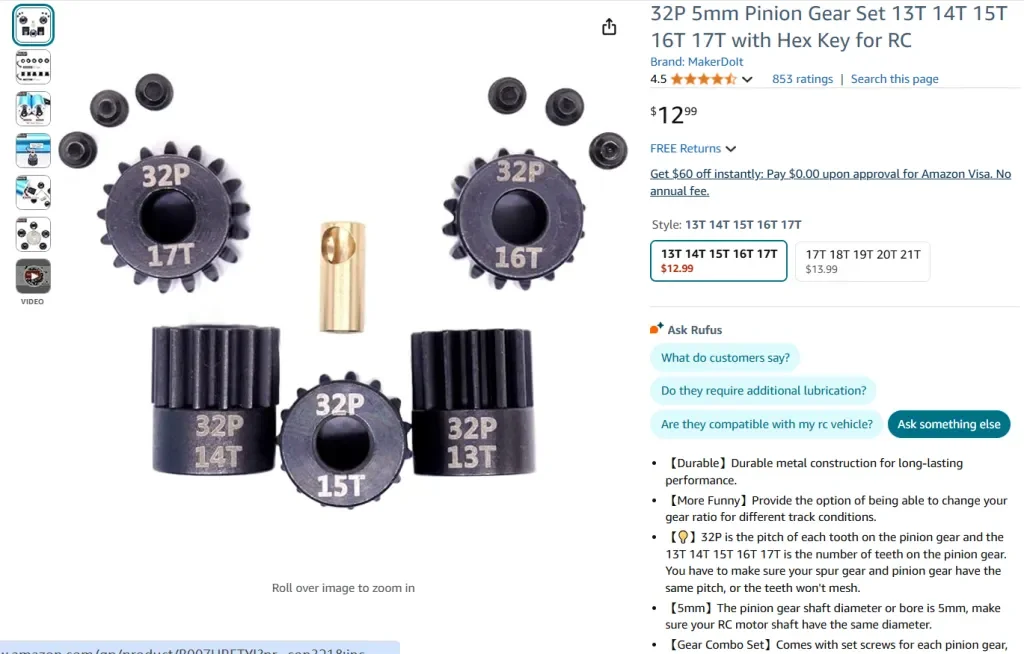 Engrenages à pignons