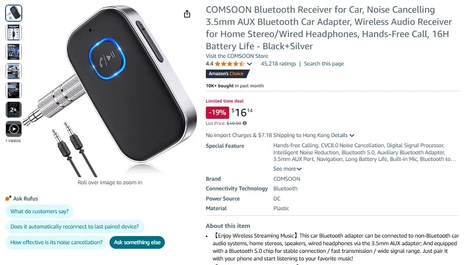 Upgraded Bluetooth Noise Cancelling Headphones with Hands-Free Function