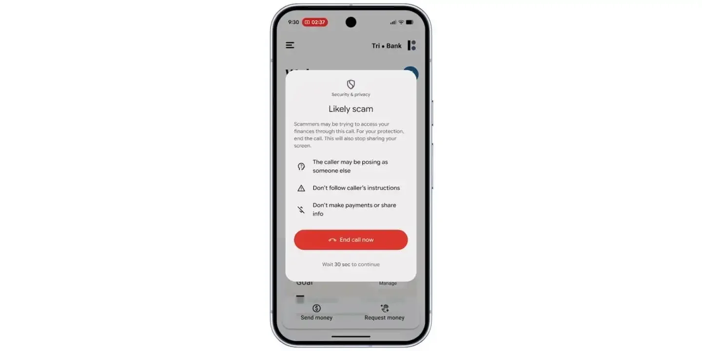 Android anti-fraud feature