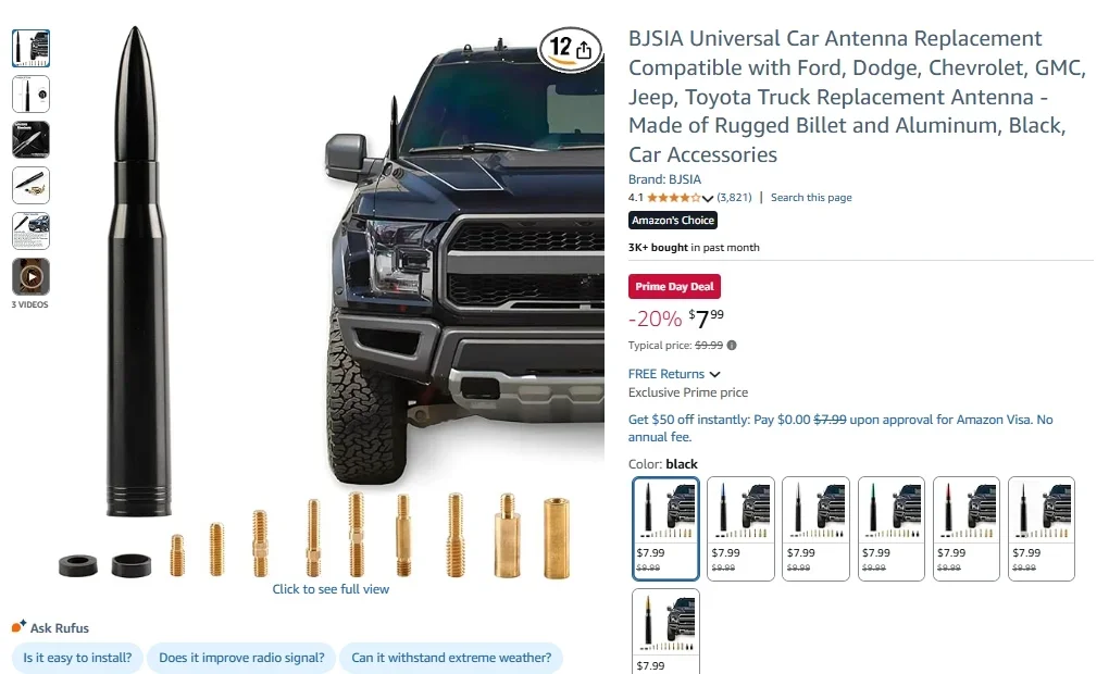 American Flag Car Truck Antenna