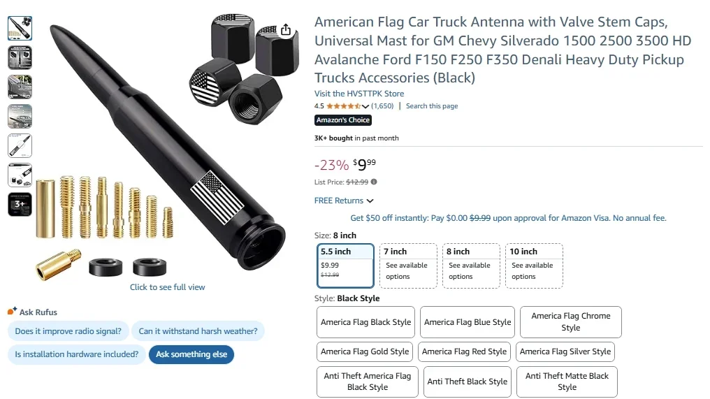 AntennaMastsRus Short Rubber Antenna