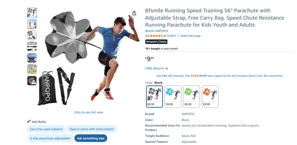 BFsmile Training Parachute