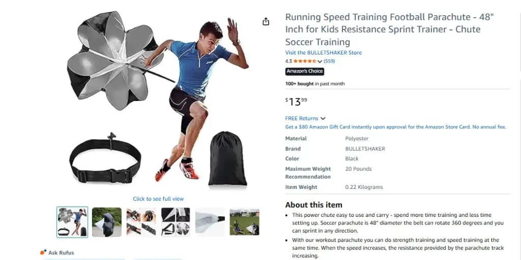 BULLETSHAKER Running Speed Parachute