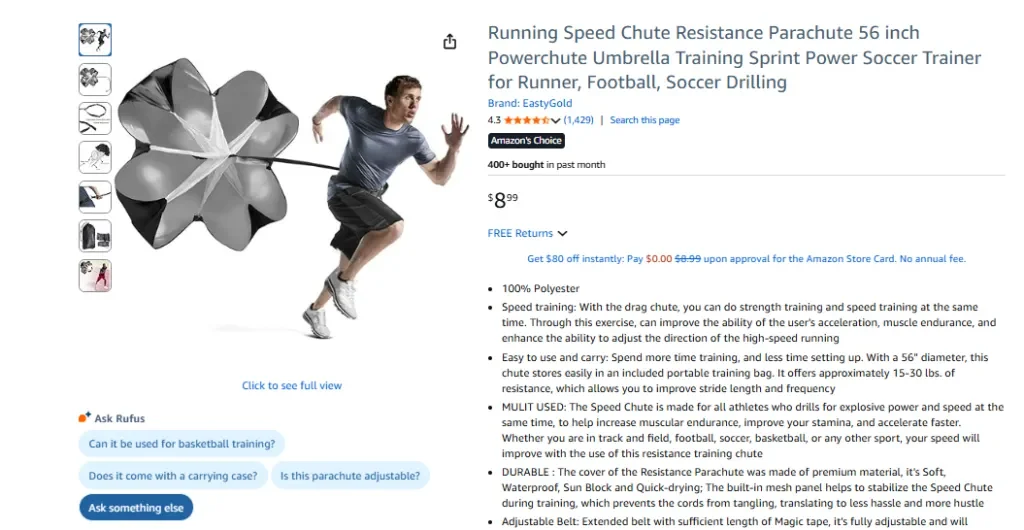 EastyGold Resistance Parachute