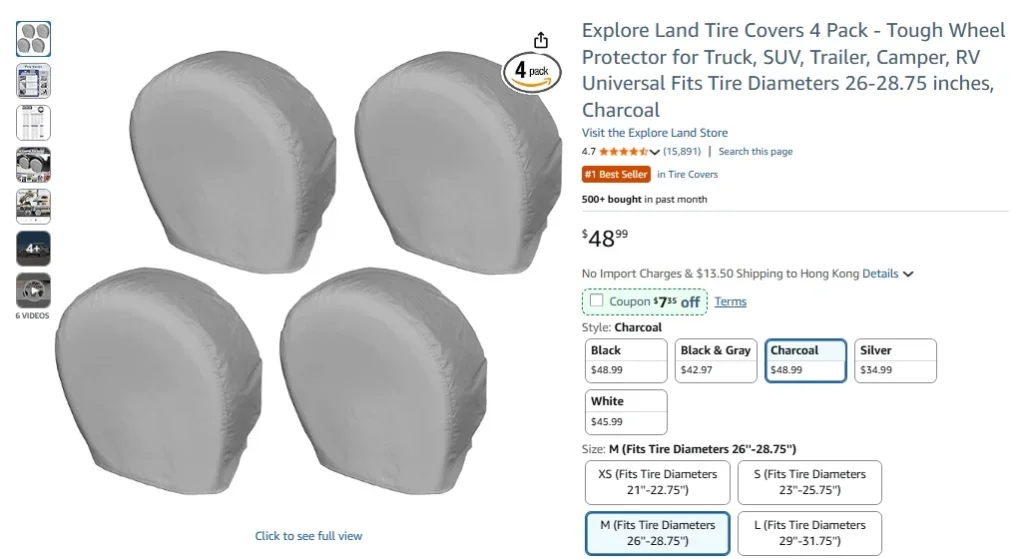 Explore Land - Pacote com 4 capas para pneus