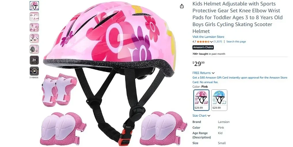 Set Helm dan Perlengkapan Pelindung Anak Lamsion