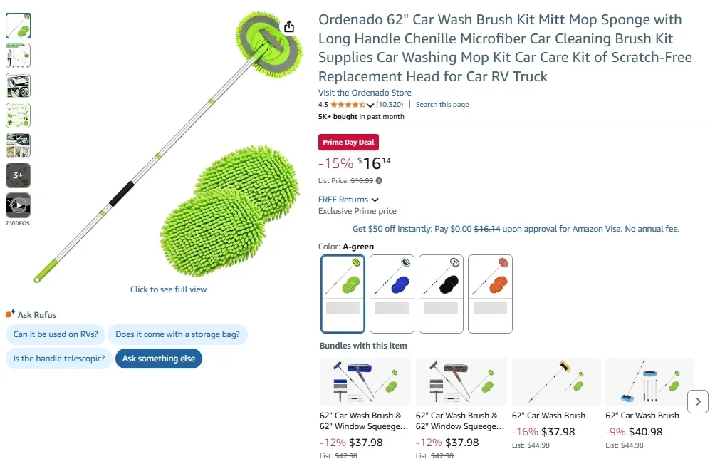 Ordenado Chenille Microfiber Mop Cleaning Kit