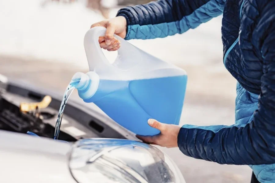 Pouring antifreeze