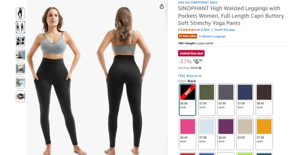 Sinophant High Waisted Leggings With Pockets