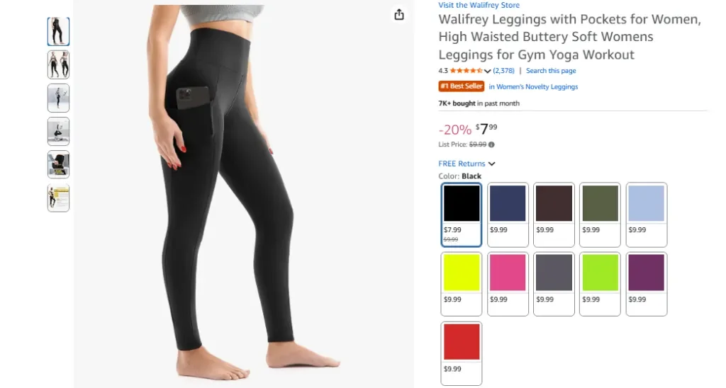 Walifrey High Waist Leggings With Pockets
