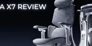 Изображение к обзору кресла Hbada X7: идеальное эргономичное кресло с поддержкой поясницы, массажем и тепловой терапией для работы более 10 часов в день.
