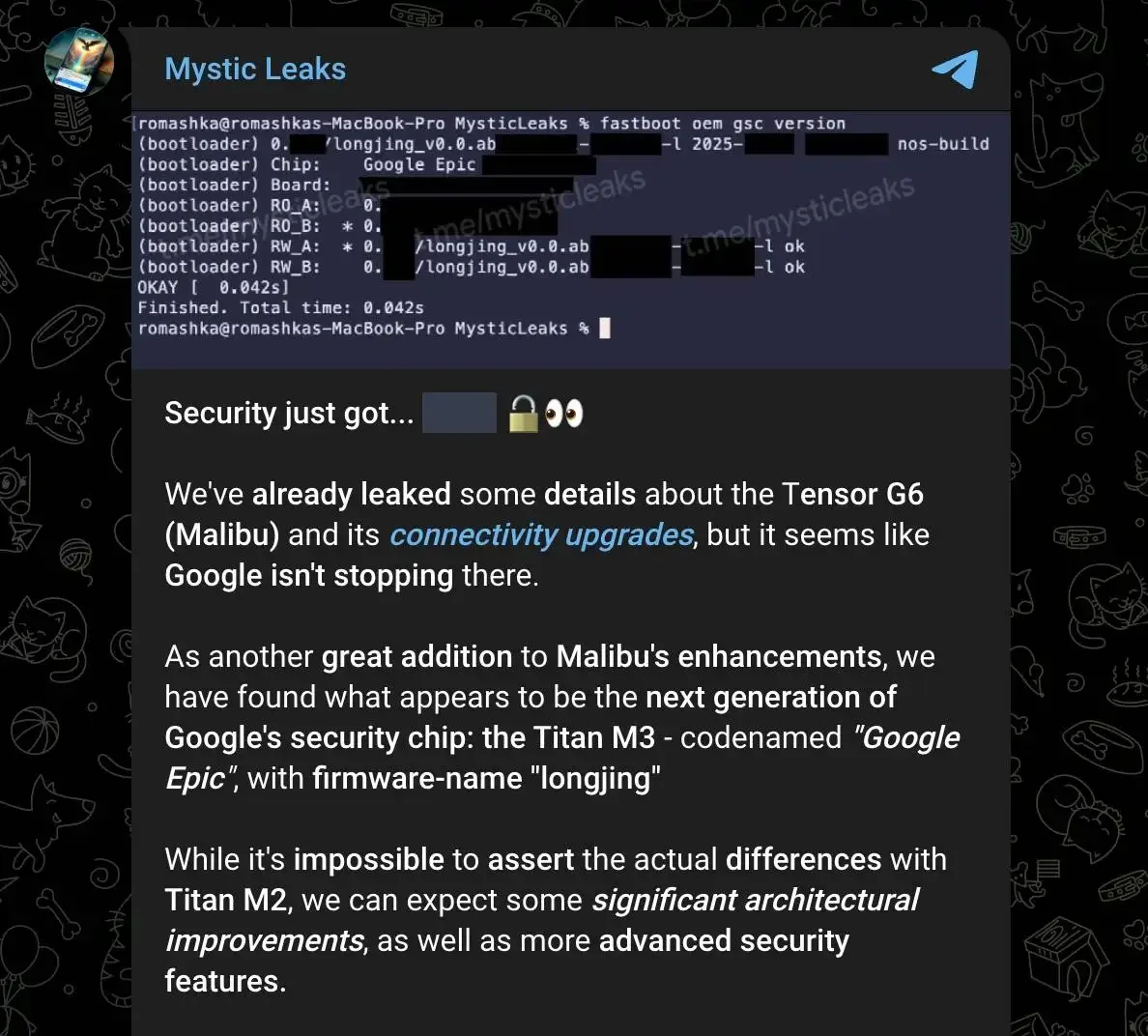 Titan M3 from Mystic Leaks